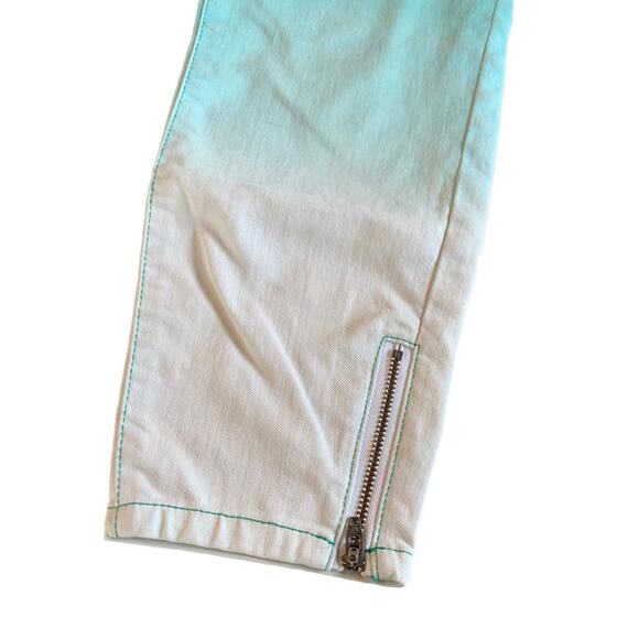 Prana Womens green ombre jeans with ankle zipper size 2 26 - Picture 3 of 7